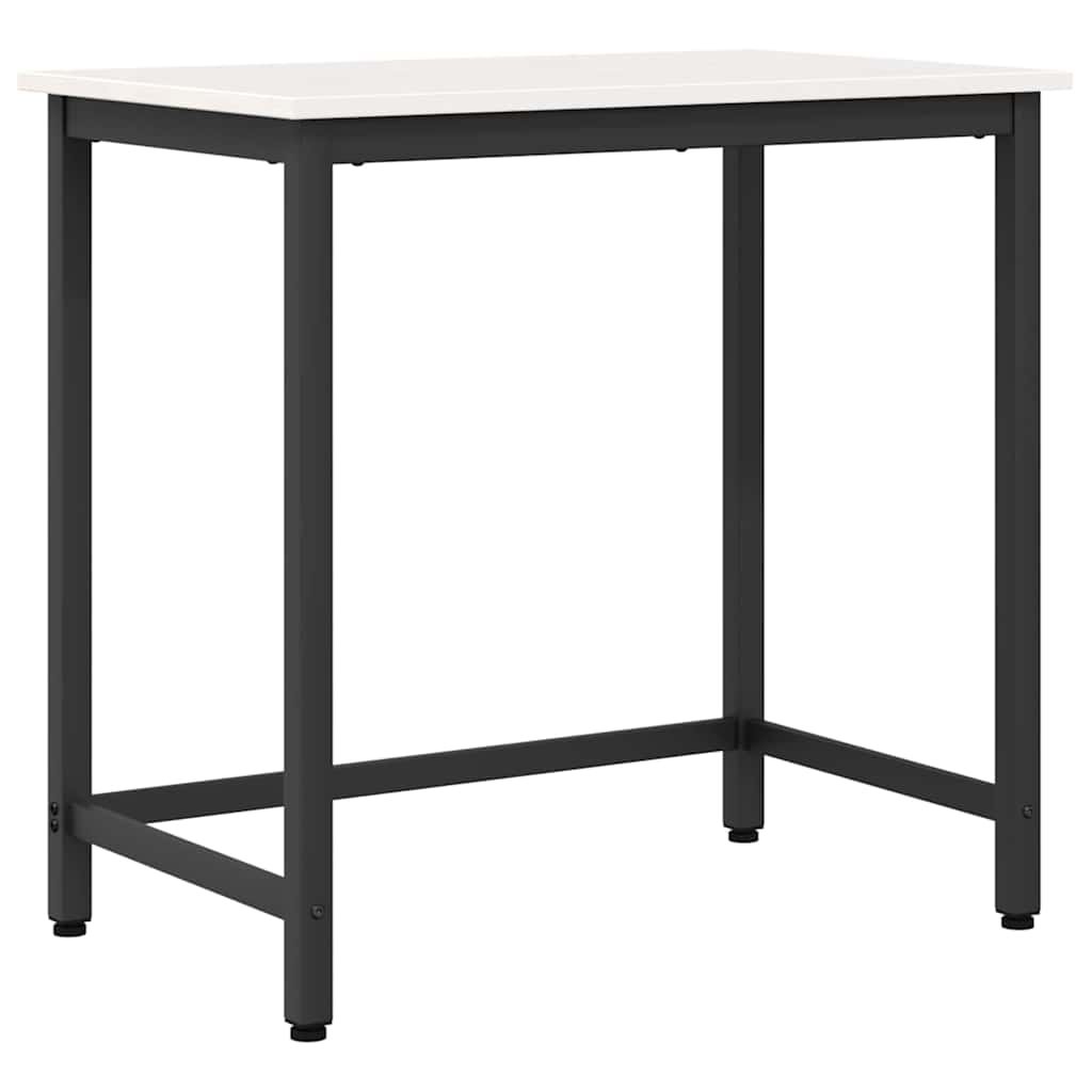 vidaXL stół Biały 80 x 50 x 77 cm Drewno inżynieryjne i stal