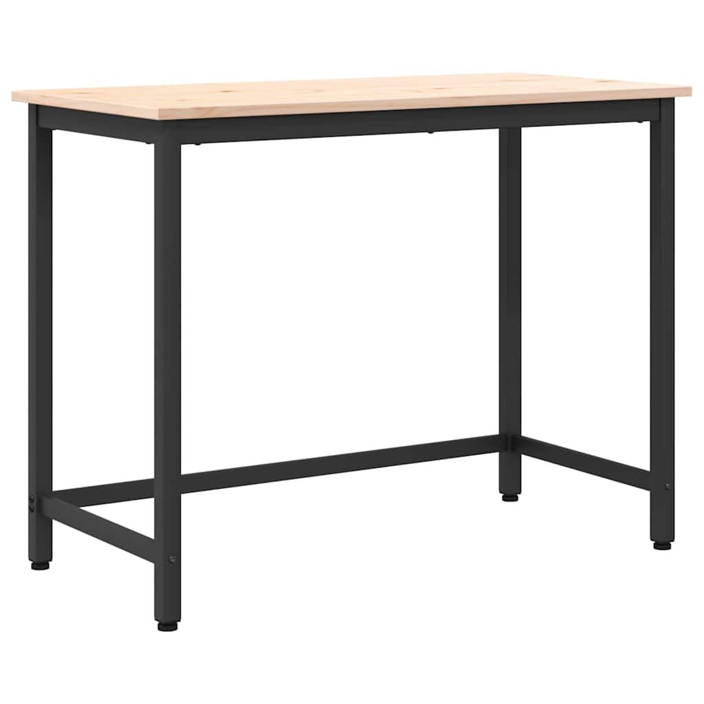 vidaXL stół Naturalny 100 x 50 x 77 cm Drewno inżynieryjne i stal