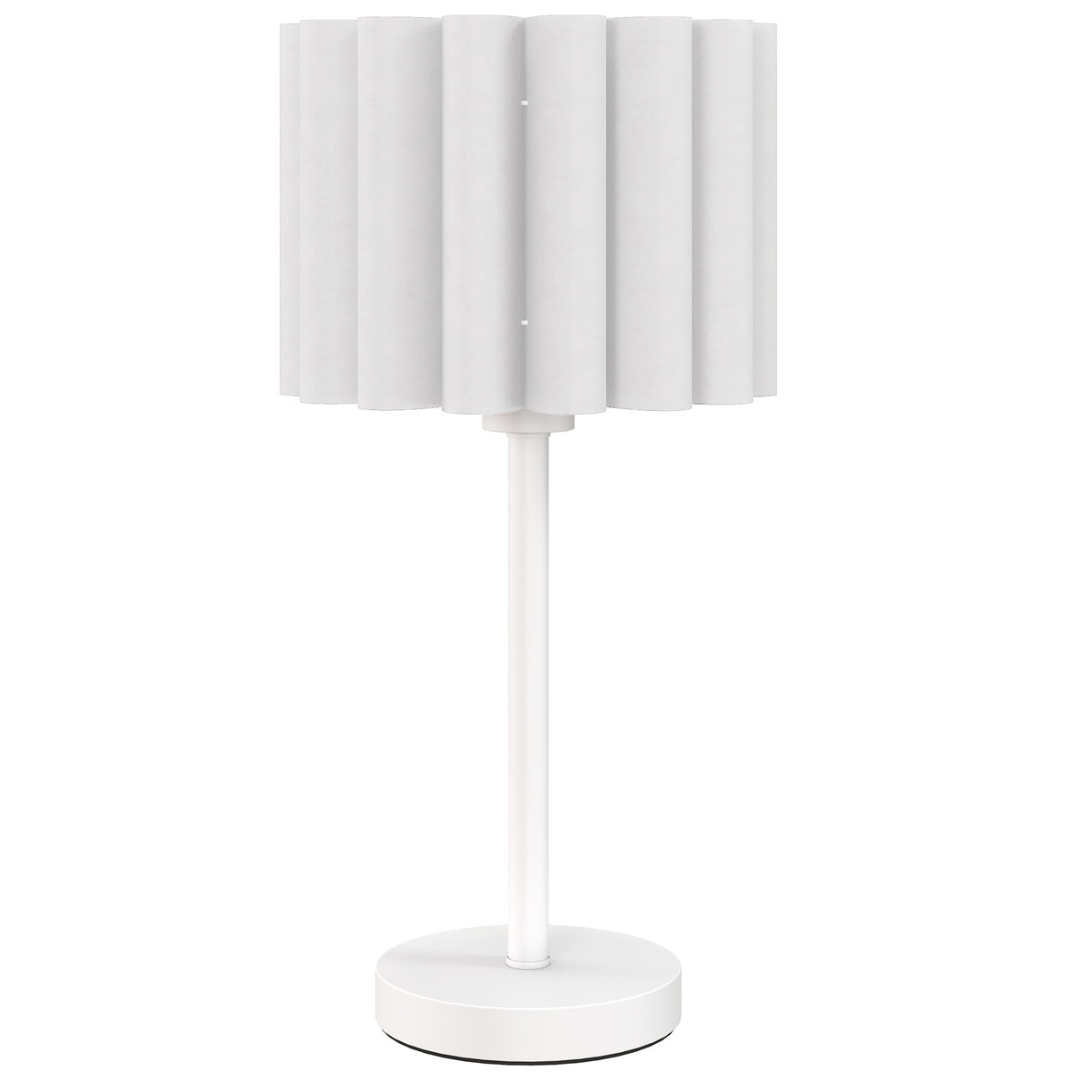 Lampa biurkowa retro, nocna, klosz plastikowy, przycisk, biała
