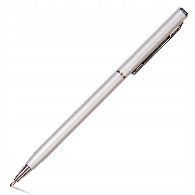 Długopis Tradycyjny Niebieski TSG-434 Metalowy Srebrny