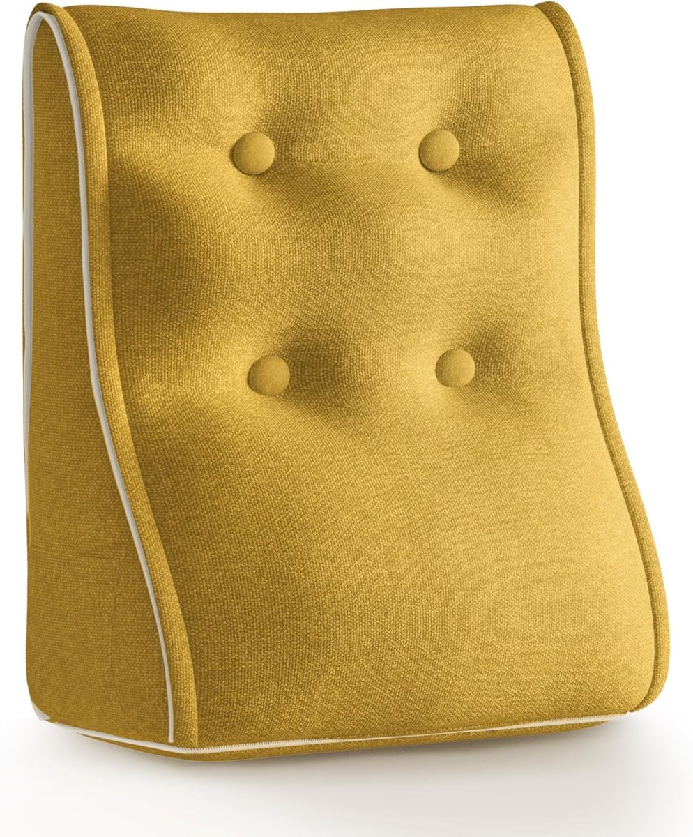 Modułowa Poduszka Ergonomiczna z Lnu -Żółta - 40x22x55 cm