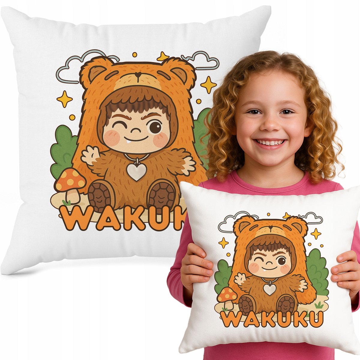 Poduszka Biała Ozdobna 40cmX40cm PLAY BEAR Na Prezent Święta Wzory