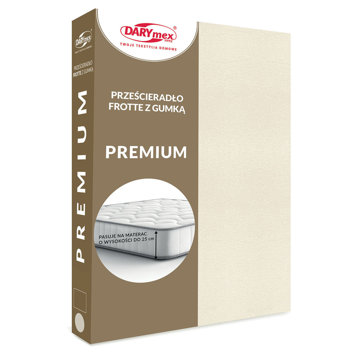 Prześcieradło frotte z gumką 120x200 ecru 022 Premium