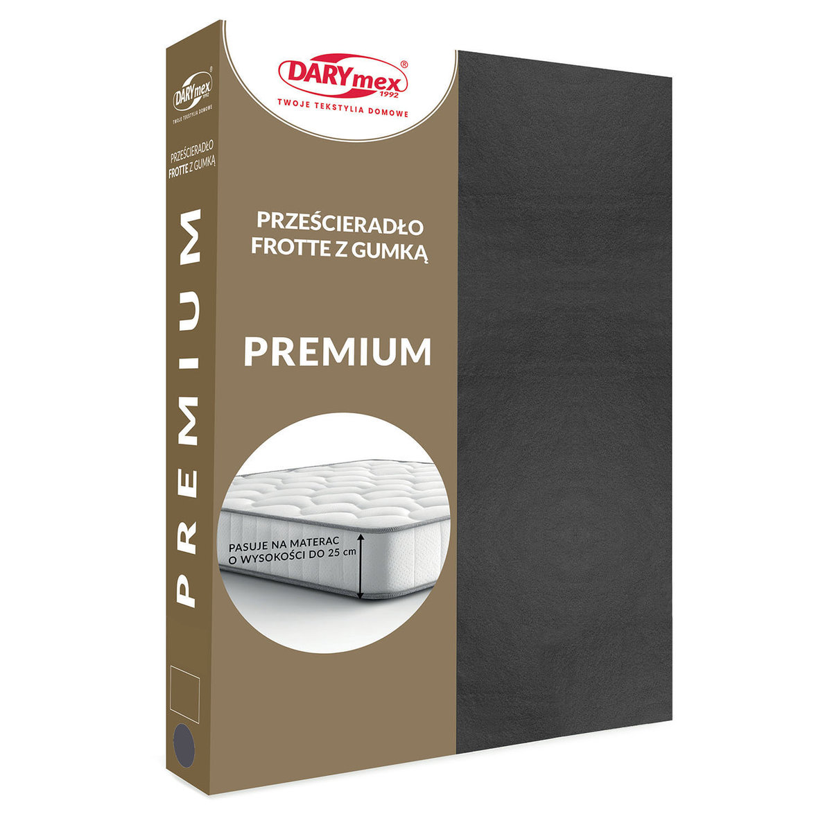 Prześcieradło frotte z gumką 140x200 antracytowe 041 Premium