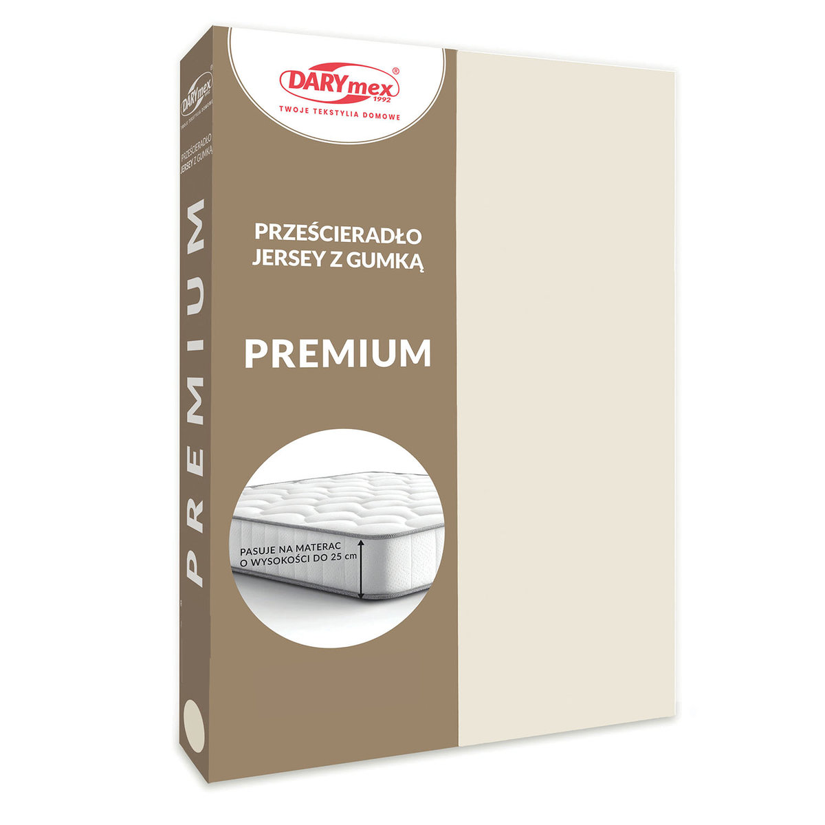 Prześcieradło jersey z gumką 220x200 ecru 022 Premium