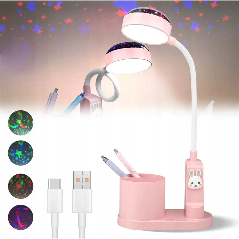 LAMPY BIURKOWA DLA DZIECKA LAMPKA OZDOBNA SZKOLNA Z UCHWYTEM NA DŁUGOPIS