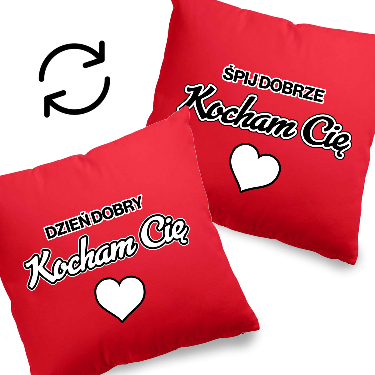 Poduszka Czerwona Na Walentynki KOCHAM CIĘ Wzory