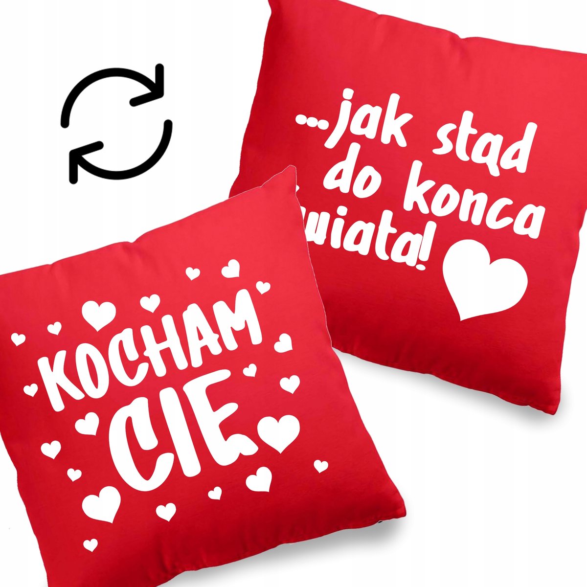 Poduszka Czerwona Na Walentynki KOCHAM CIĘ Wzory