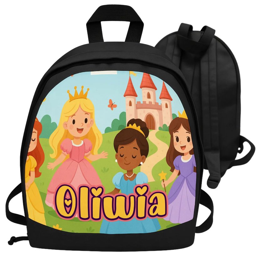Plecak dla dziewczynki KSIĘŻNICZKI z imieniem - personalizowany plecaczek