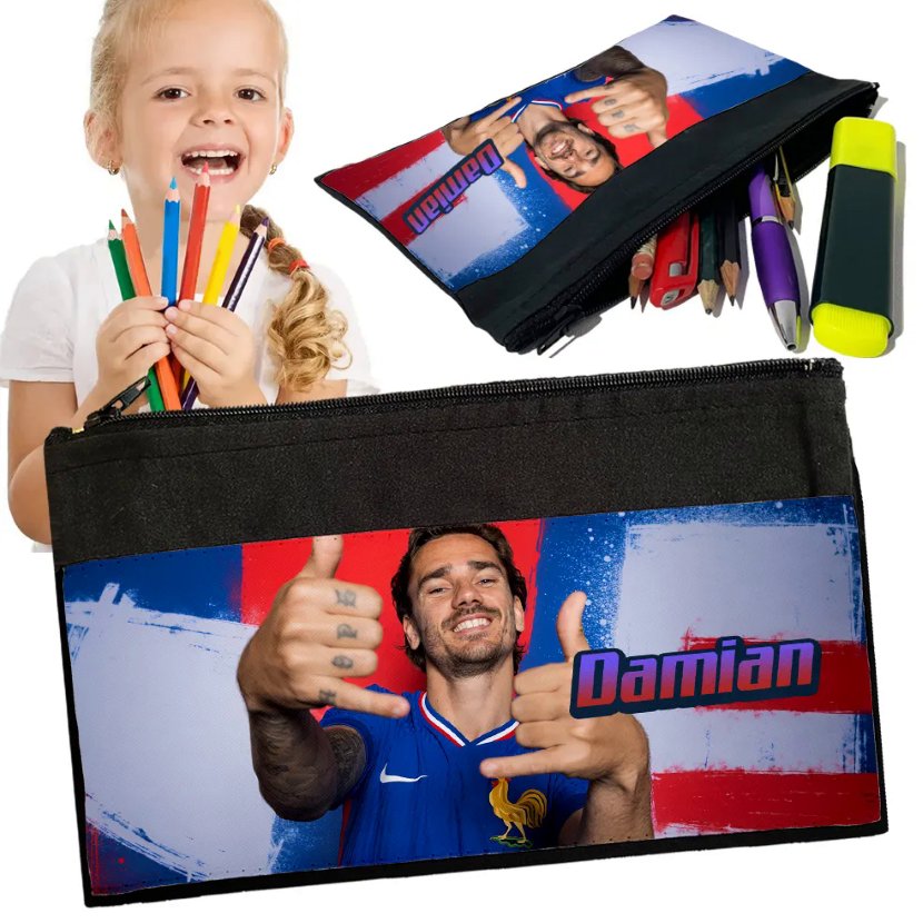 Personalizowany Piórnik ANTOINE GRIEZMANN - Saszetka Nadruk imienia Prezent