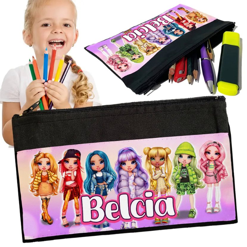 Personalizowany Piórnik RAINBOW HIGH - Saszetka Nadruk imienia Prezent