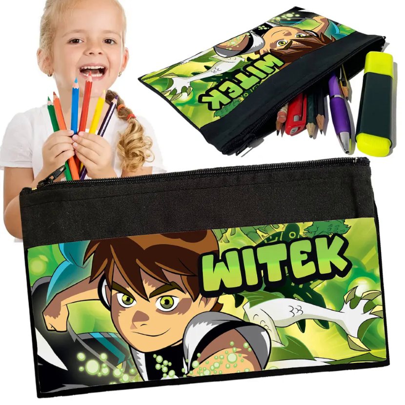 Personalizowany Piórnik BEN 10 TEN - Saszetka Nadruk imienia Prezent