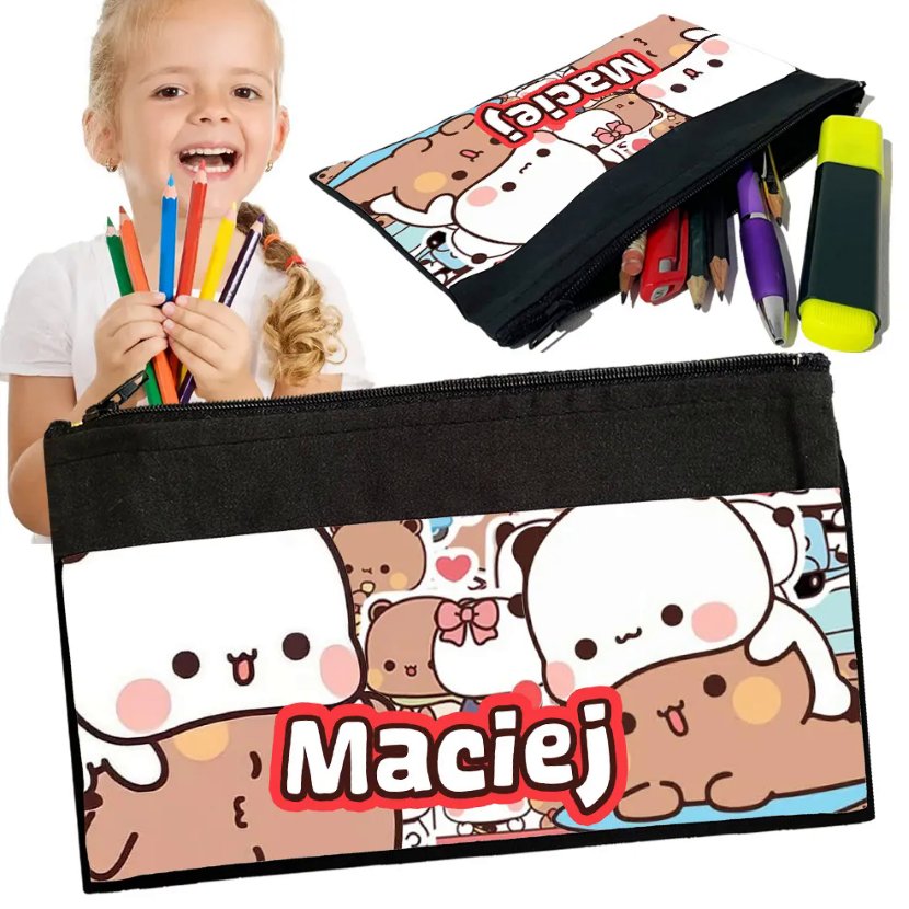 Personalizowany Piórnik BUBU I DUDU - Saszetka Nadruk imienia Prezent