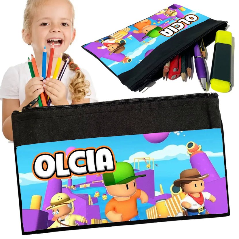Personalizowany Piórnik STUMBLE GUYS - Saszetka Nadruk imienia Prezent