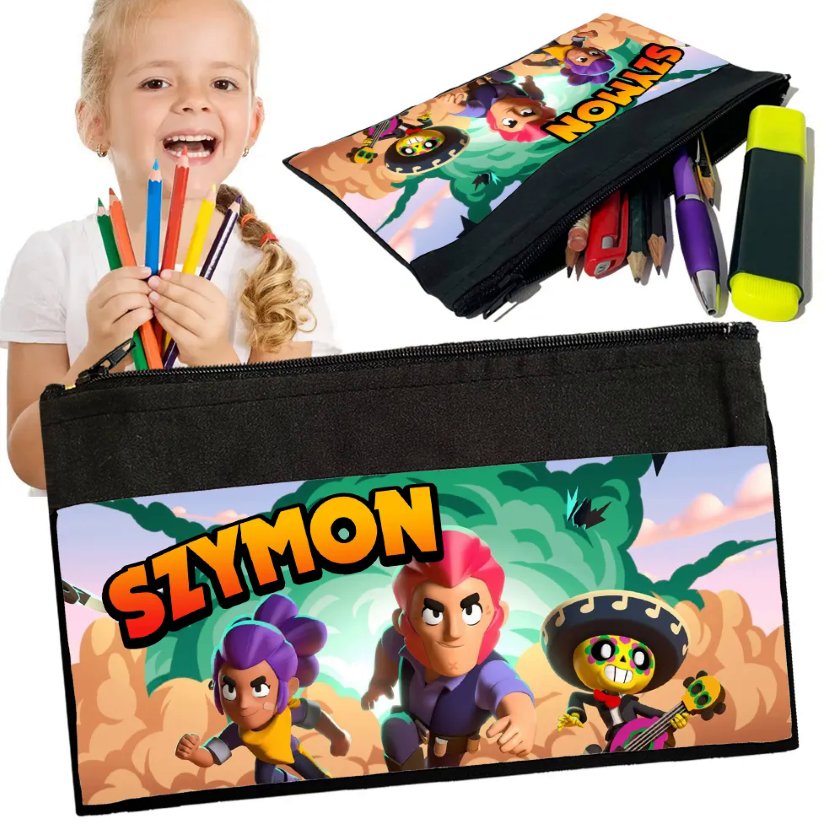 Personalizowany Piórnik BRAWL STARS - Saszetka Nadruk imienia Prezent