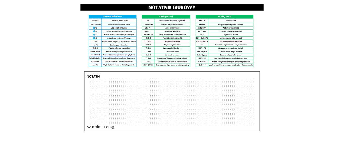 Notatnik Biurowy A3 Excel, Windows