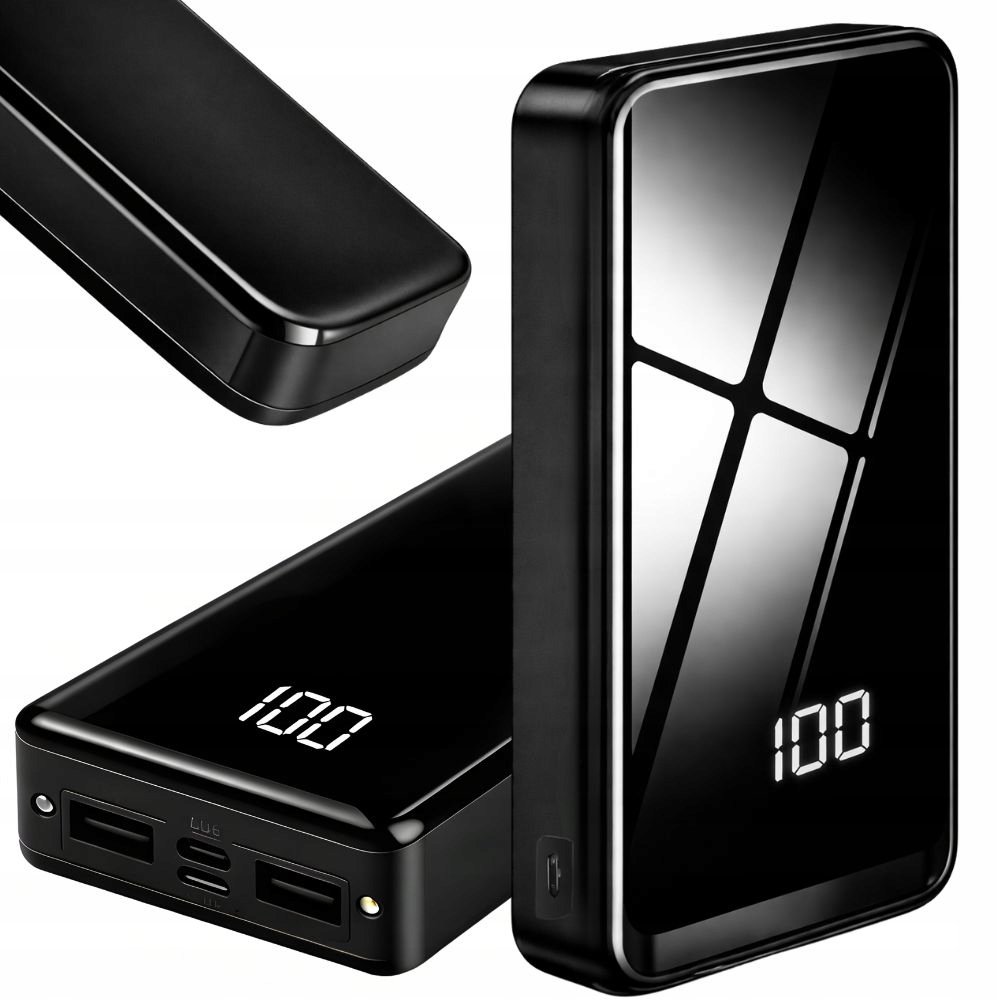 POWERBANK POWER BANK 20000mAh USB-C USB-A 2 LED SZYBKI POJEMNY BEZPIECZNY