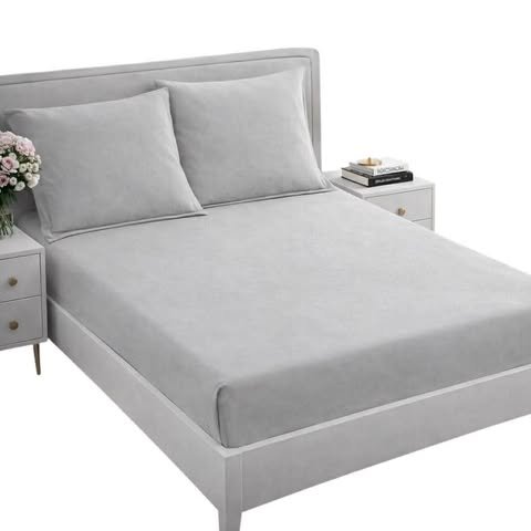 PRZEŚCIERADŁO Z GUMKĄ 200X 220 CM JASNO-SZARE FASHION