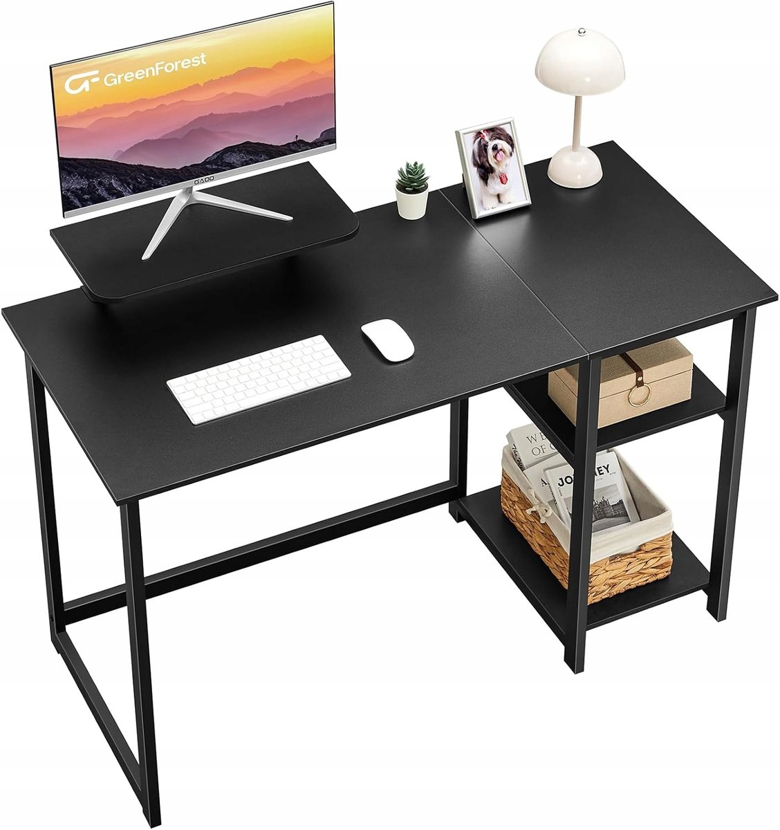 BIURKO KOMPUTEROWE STOLIK DO KOMPUTERA FUNKCJONALNE STOJAK NA MONITOR 120CM