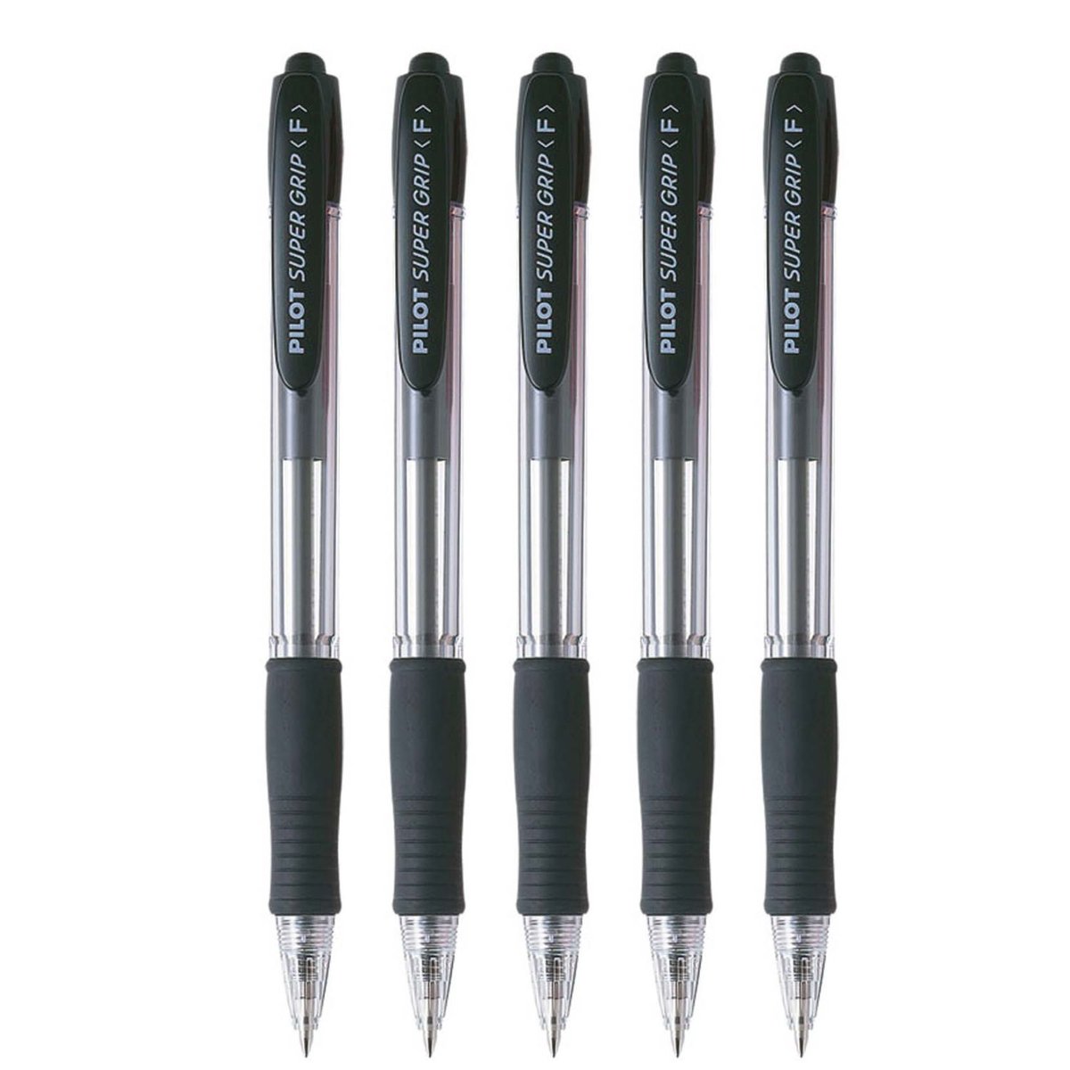 Pilot  Długopis olejowy czarny automatyczny SUPER GRIP zestaw 5 sztuk