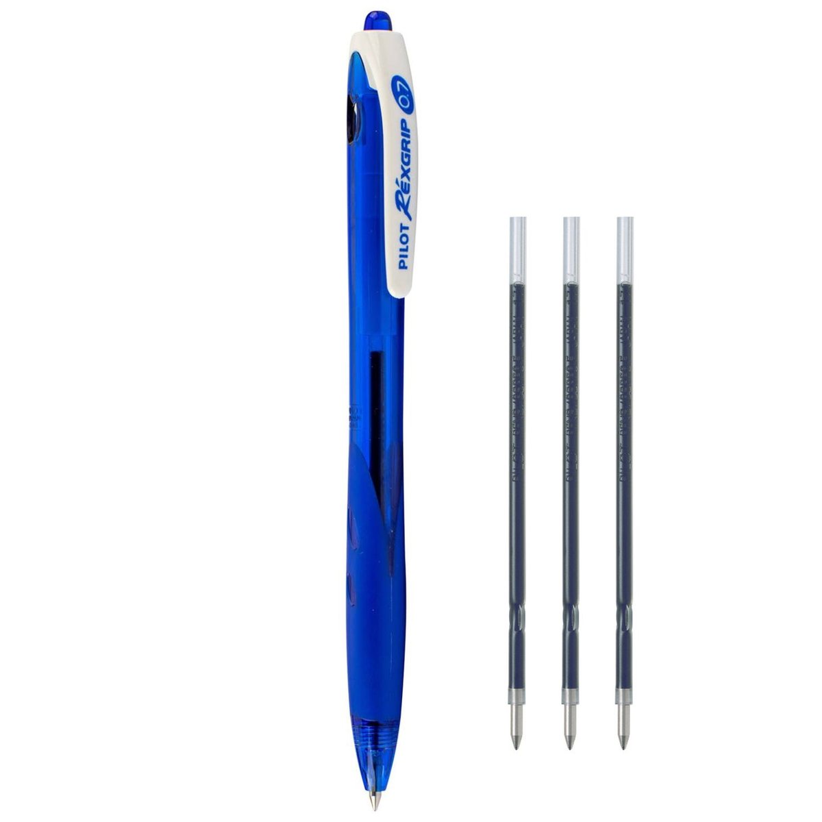 Pilot  Zestaw długopis olejowy REXGRIP niebieski begreen + 3 wkłady