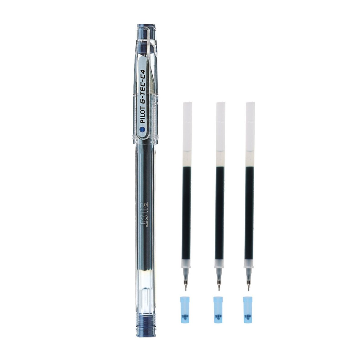 Pilot  Zestaw długopis żelowy 0,4 G-TEC-C4 niebieski + 3 wkłady