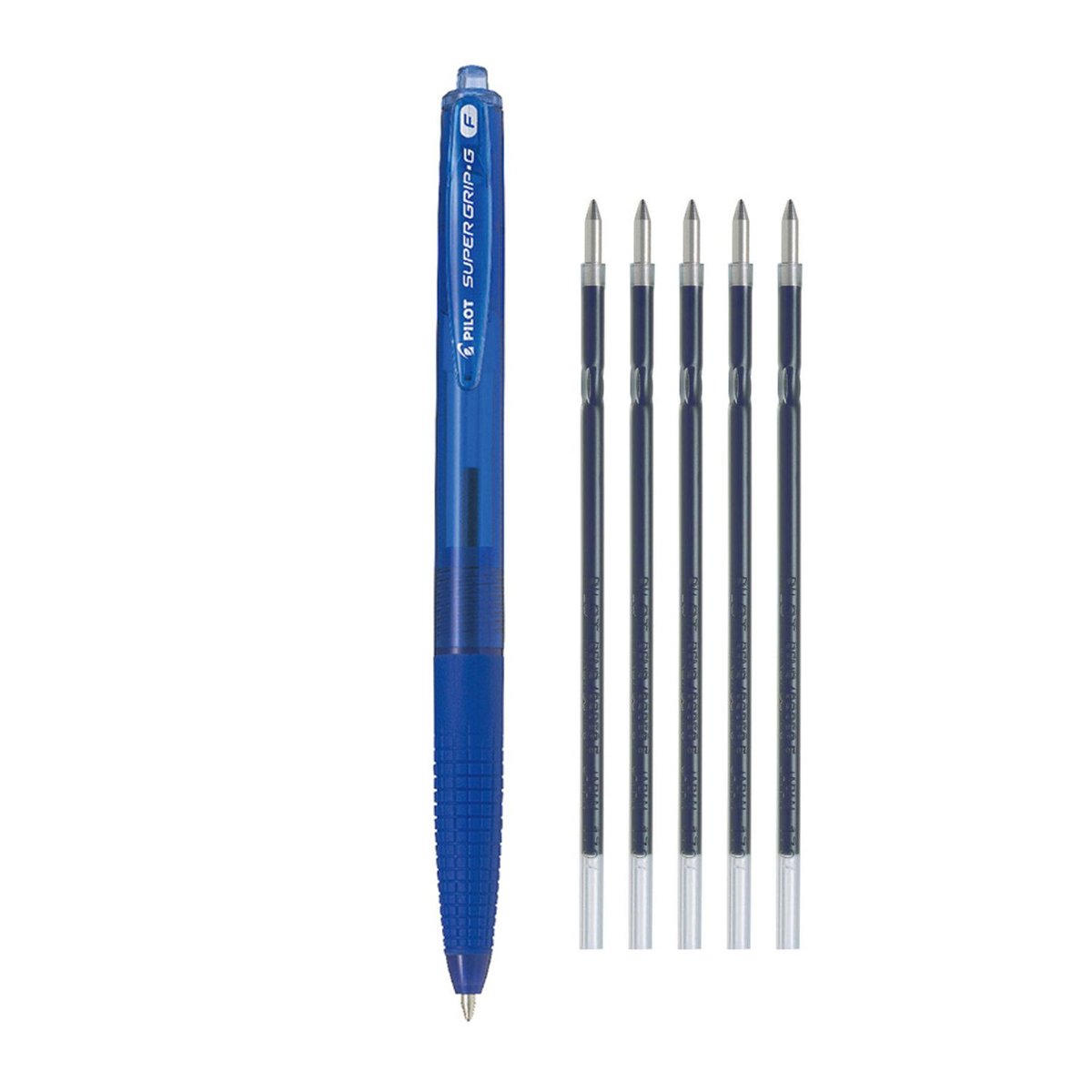 Pilot  Zestaw długopis olejowy SUPER GRIP G niebieski + 5 wkładów