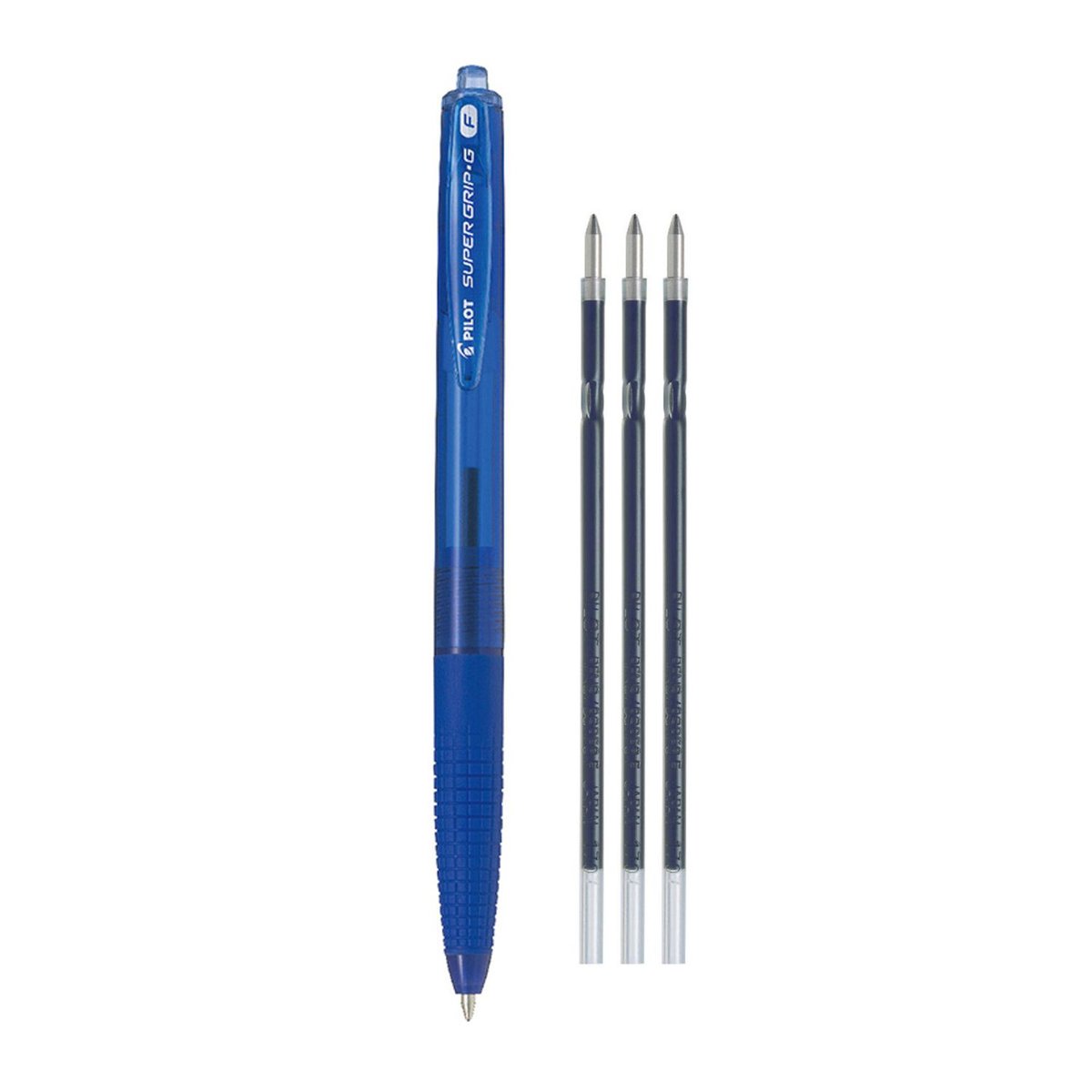 Pilot  Zestaw długopis olejowy automatyczny SUPER GRIP G niebieski + 3 wkłady