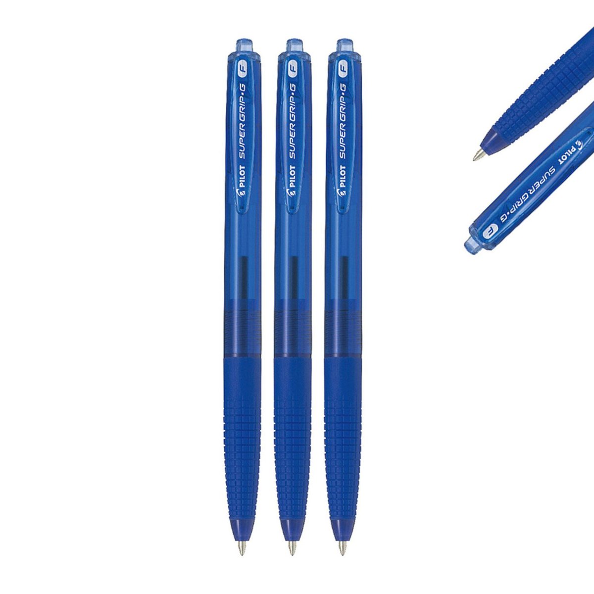 Pilot  Długopis olejowy automatyczny SUPER GRIP G niebieski zestaw 3 sztuki