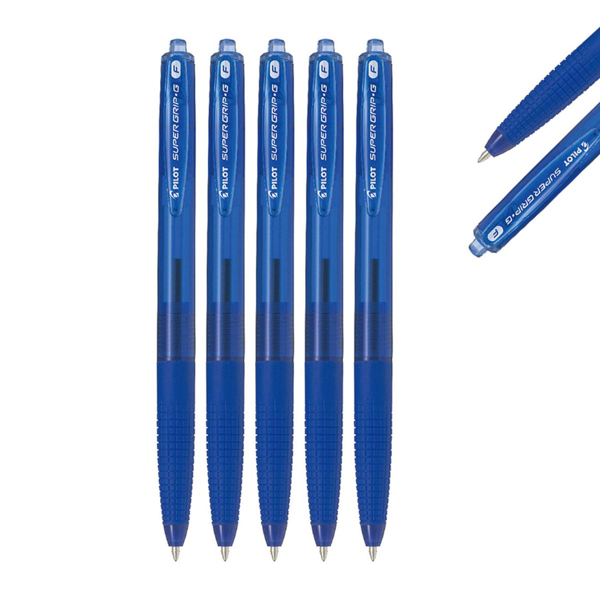 Pilot  Długopis olejowy automatyczny SUPER GRIP G niebieski zestaw 5 sztuk
