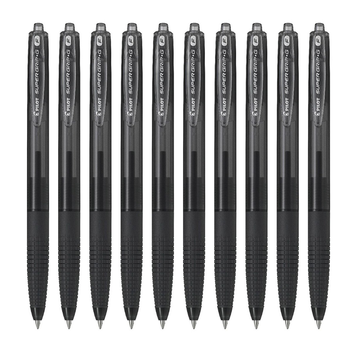 Pilot  Długopis olejowy automatyczny SUPER GRIP G czarny zestaw 10 sztuk