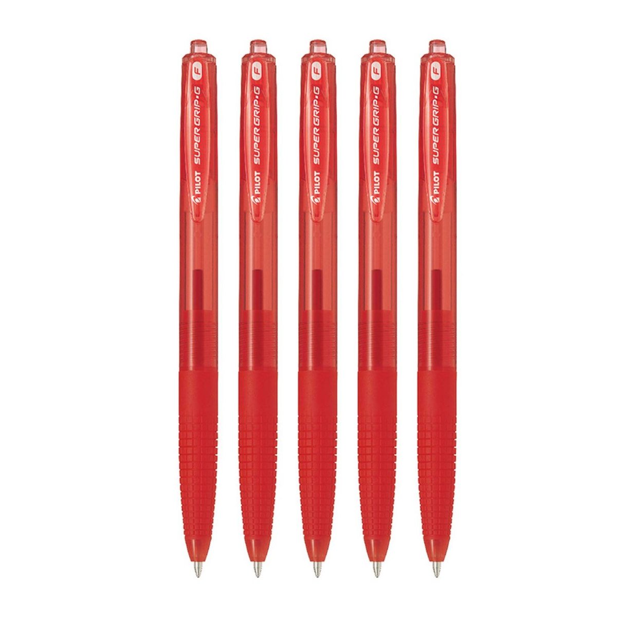 Pilot  Długopis olejowy automatyczny SUPER GRIP G czerwony zestaw 5 sztuk