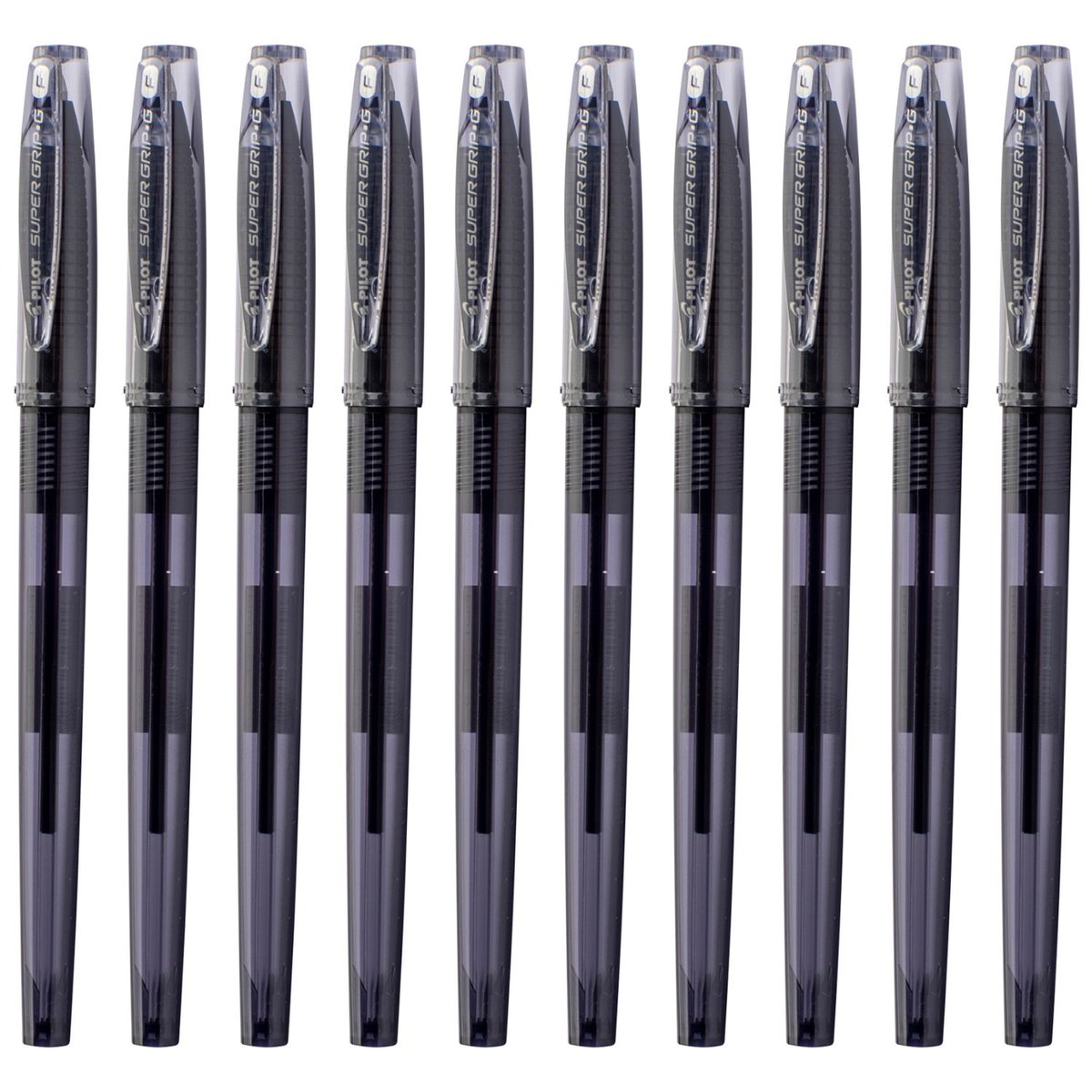 Pilot  Długopis olejowy SUPER GRIP G skuwka czarny zestaw 10 sztuk