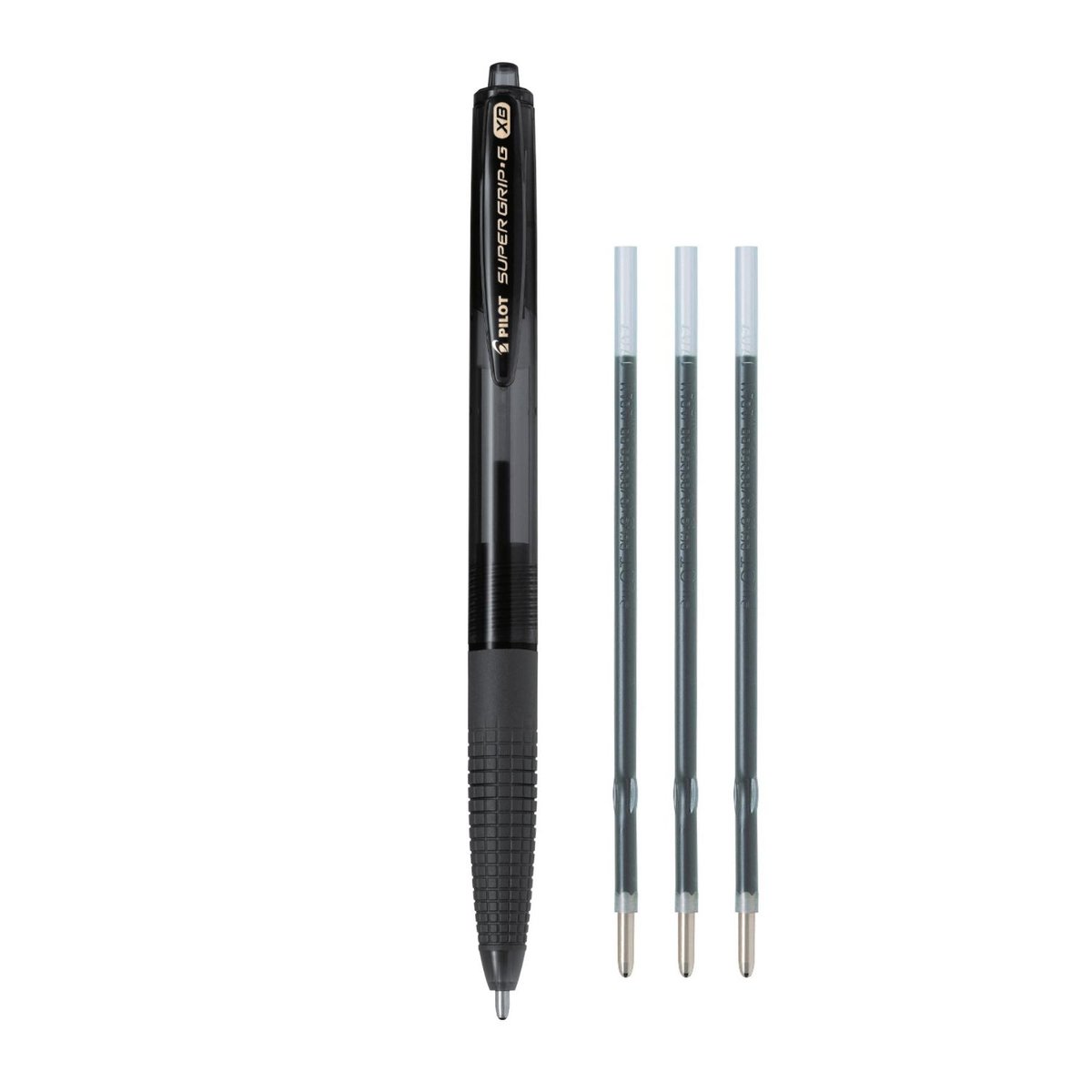 Pilot  Zestaw długopis olejowy automatyczny SUPER G czarny + 3 wkłady