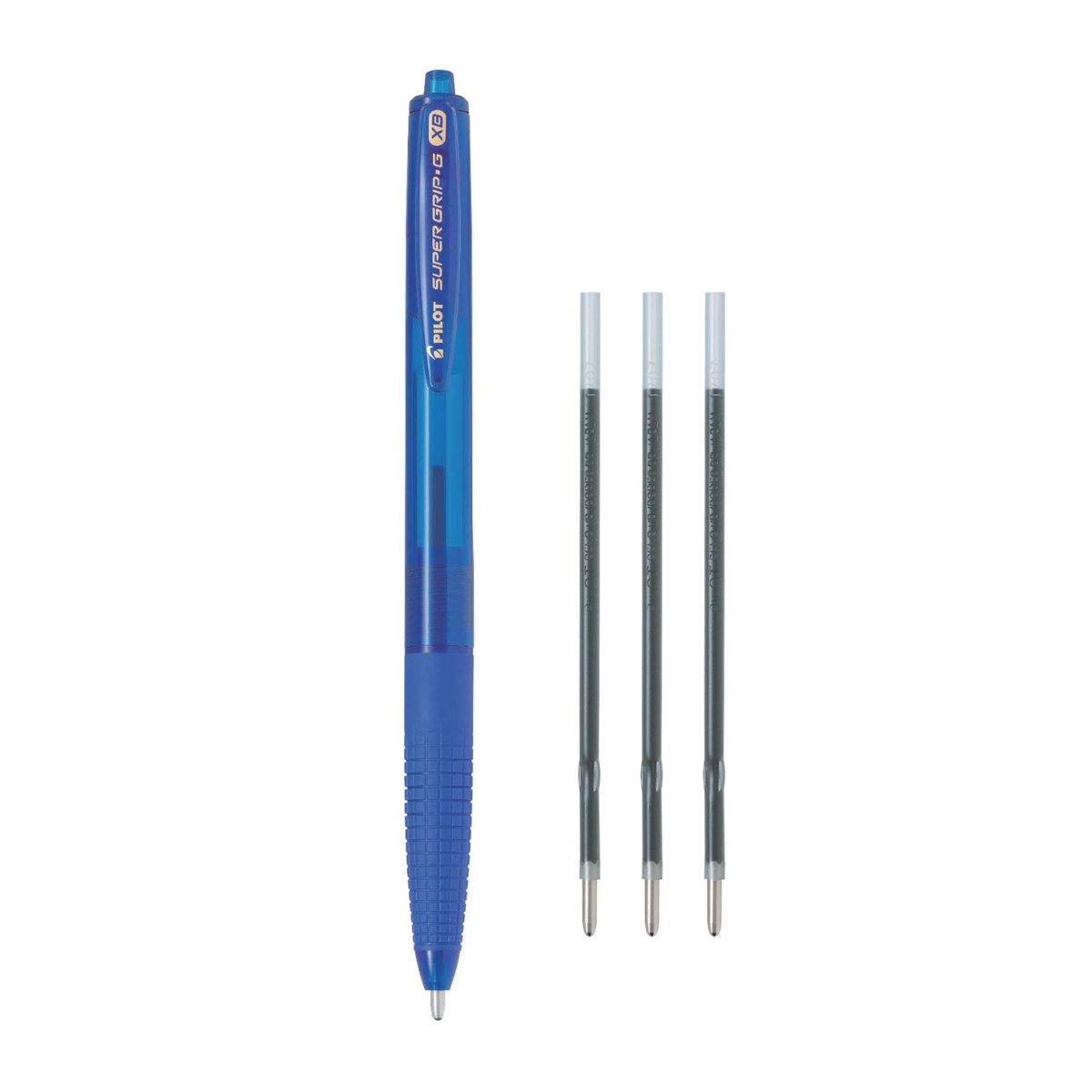 Pilot  Zestaw długopis olejowy automatyczny SUPER G niebieski + 3 wkłady