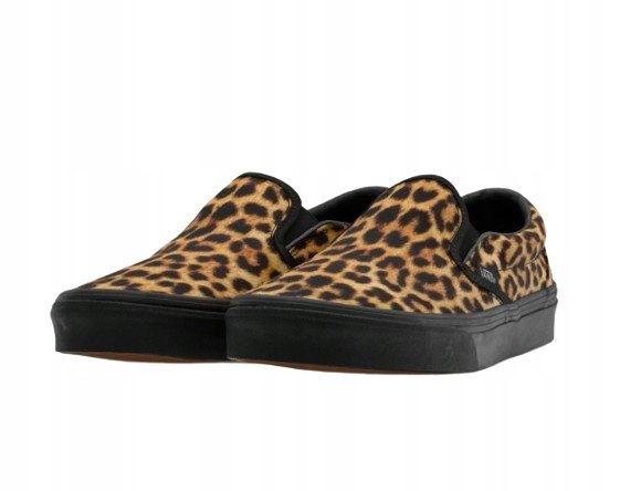 VANS DAMSKIE TRAMPKI WSUWANE W PANTERKOWY WZÓR CZARNA PODESZWA 41 T6B