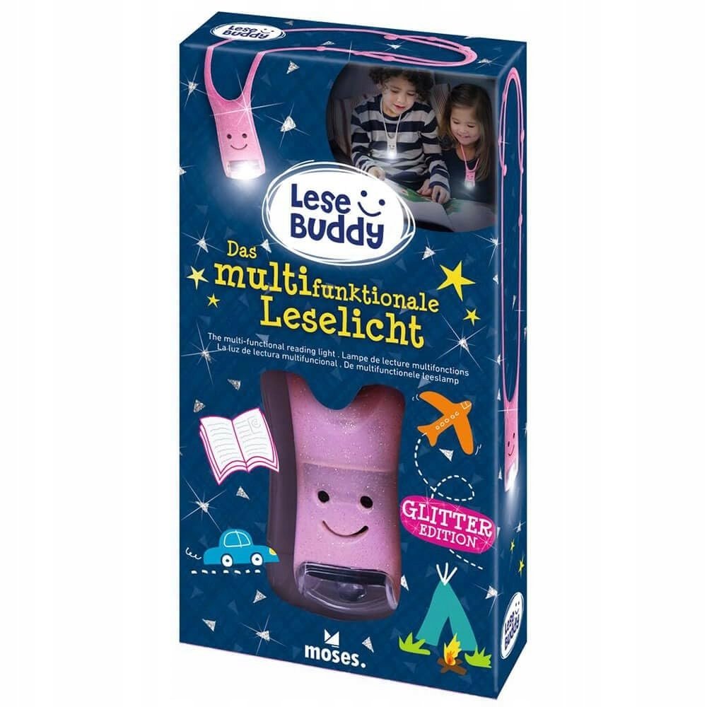 MOSES Lese Buddy Lampka Do Czytania Dla Dzieci Różowa Z Brokatem
