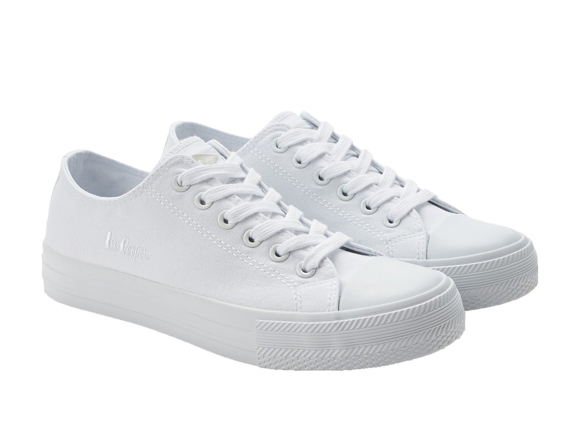 Trampki damskie Lee Cooper 4055L niskie całe białe klasyczne tekstylne-37