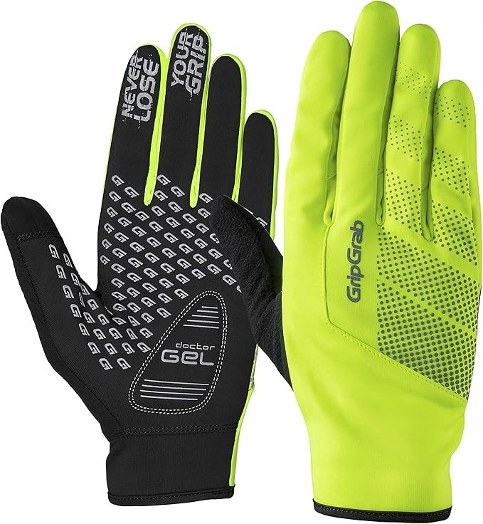 RĘKAWICZKI ROWEROWE GRIPGRAB RIDE GEL ROZ. XL CZARNO-ŻÓŁTE JESIENNO-ZIMOWE
