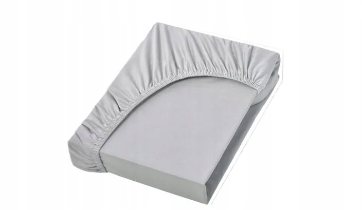 Prześcieradło z gumką 200x220 cm bawełna jersey Öko-Tex szare