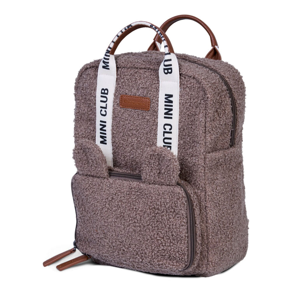 Childhome Plecak dziecięcy Mini Club Signature Teddy Soft brown