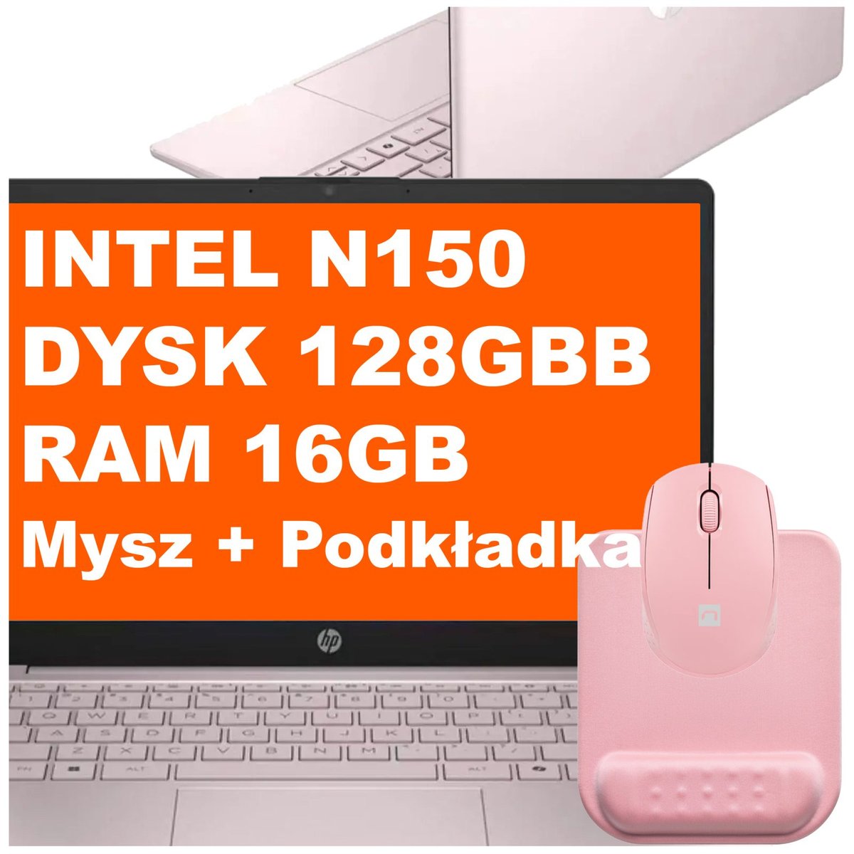 HP 14-ep2011wm / B5VU3UA / Intel N / 16GB / 128GB UFS / Intel UHD / HD / Mysz / Podkładka / Win 11 / Różowy