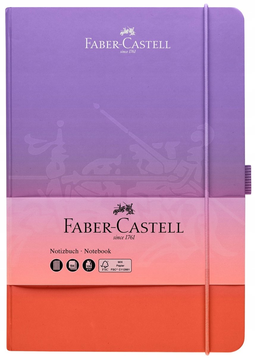 FABER-CASTELL Notatnik notes w kratkę z gumką A5 194 kartki Punchy Melon