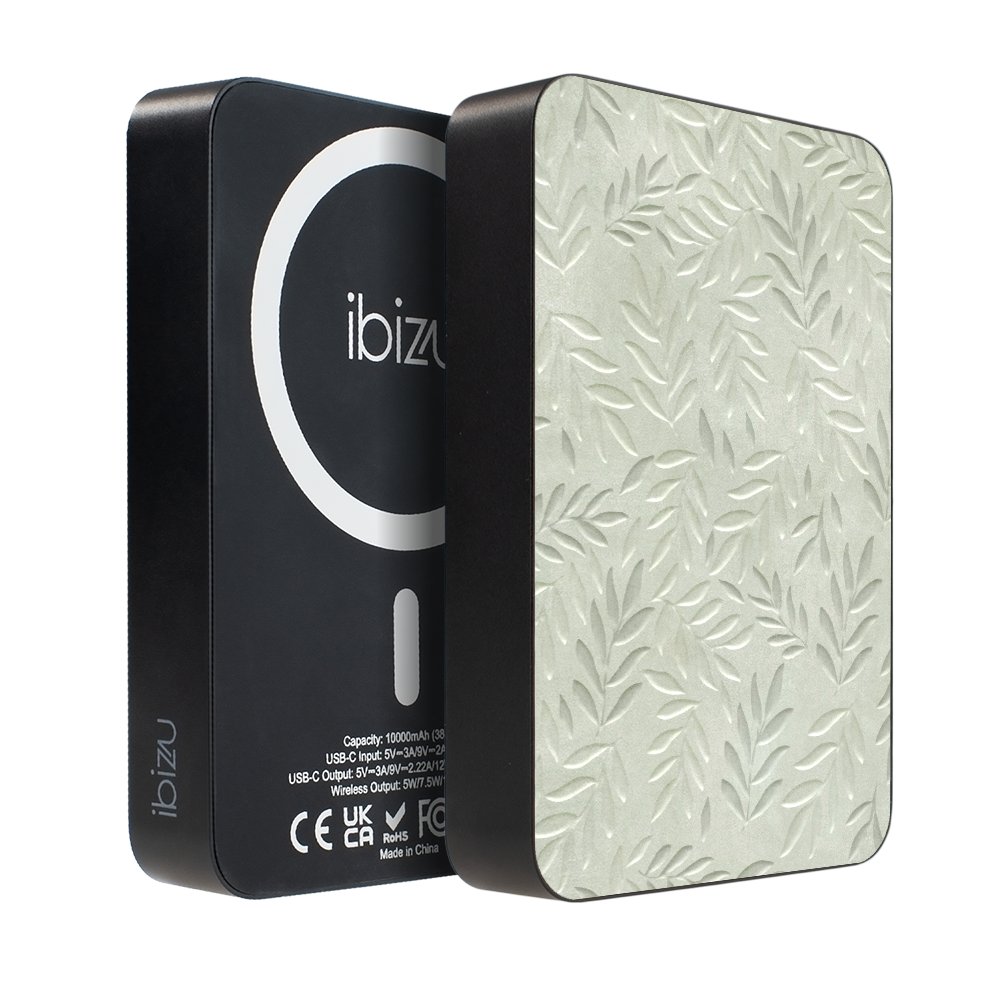 Powerbank IBIZU MagPower 10 000 mAh, gwiezdna czerń, magnetyczny, aluminiowy, Ślad oliwki