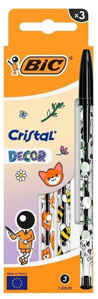 Długopis czarny 1 mm, Cristal Kawaii Decor, BIC