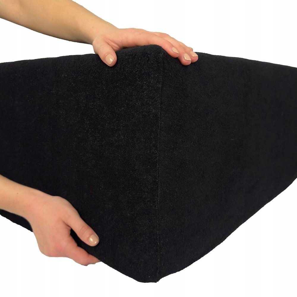 Prześcieradło Frotte Delux - czarny 200x200 Z gumką CzarnyProdukt Polski