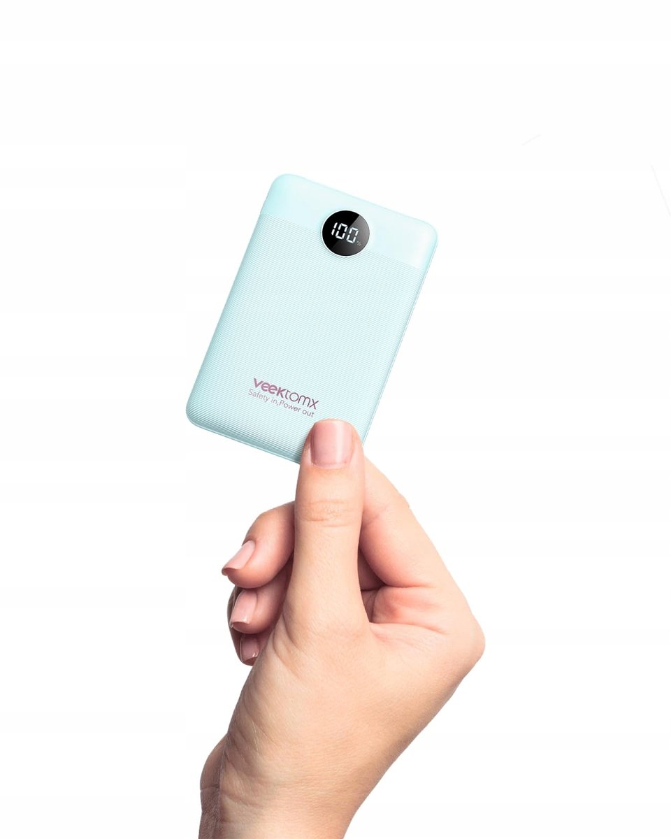 BIAŁY VEEKTOMX 10000mAh 22.5W Powerbank USB C PD3.0 QC3.0 Do Telefonów