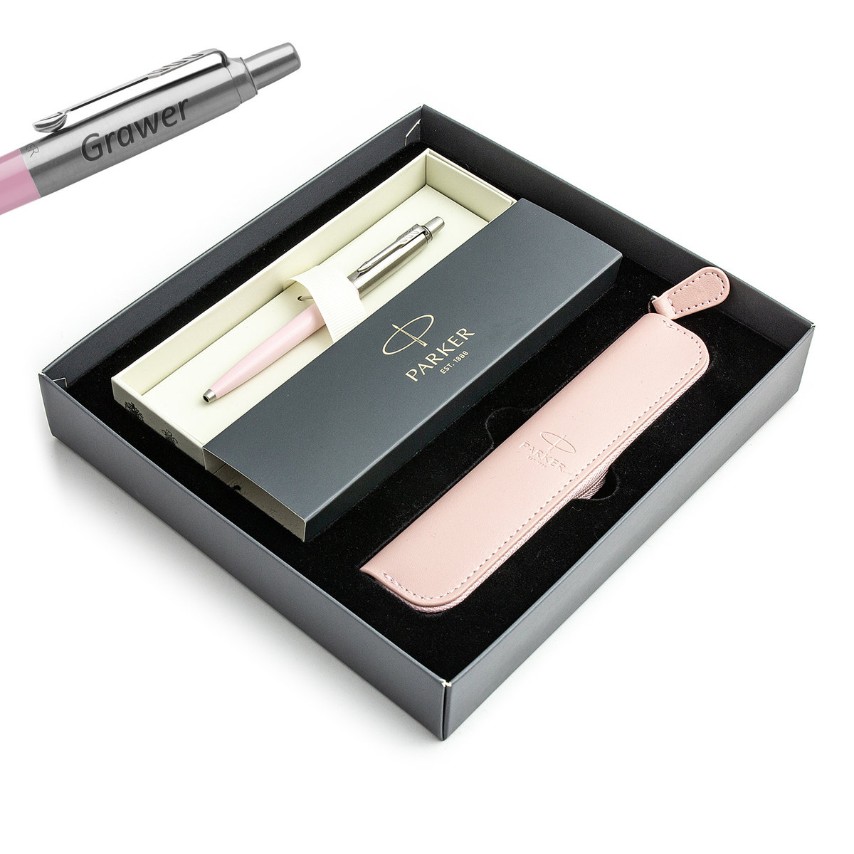 Długopis Parker Jotter Originals różowy PINK z grawerem zestaw prezentowy