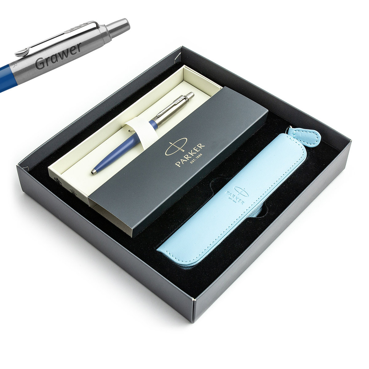 Długopis Parker Jotter Originals Niebieski BLUE DENIM z grawerem zestaw prezentowy