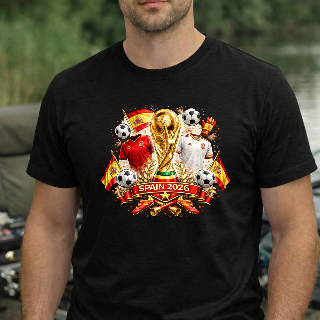 Koszulka WORLD CUP 2026 HISZPANIA kolor czarny rozmiar 3XL